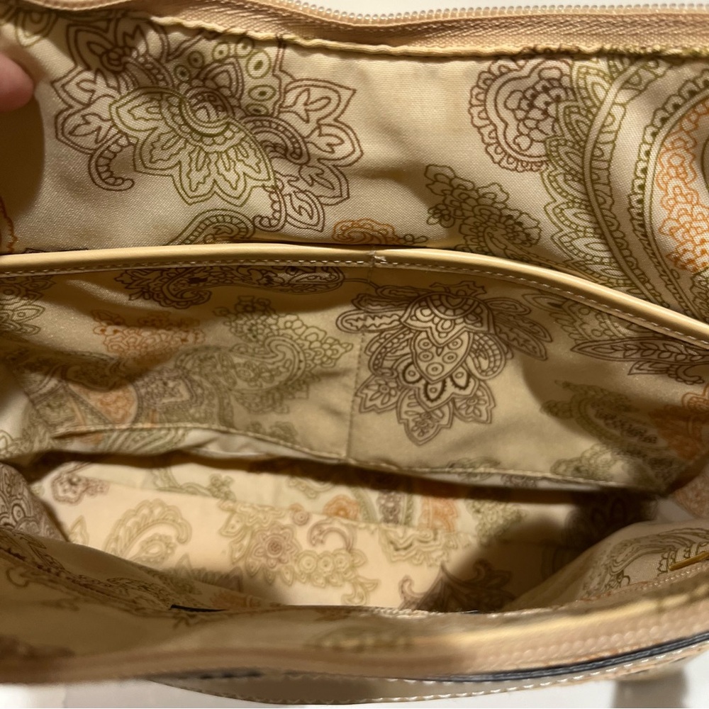 Vintage Etienne Aigner Woven Straw & Leather Shoulder Bag Paisley Interior EUC - Picture 11 of 14
